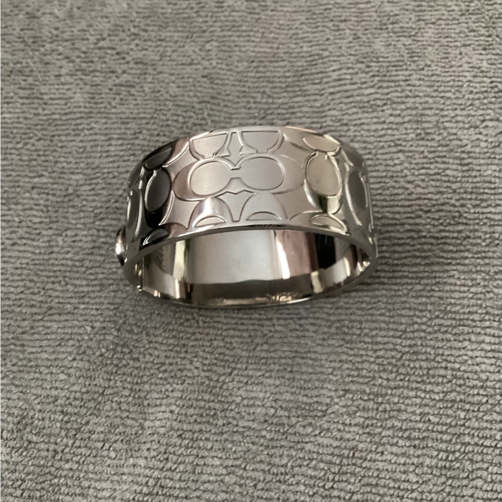Coach Embossed Silver Bracelet